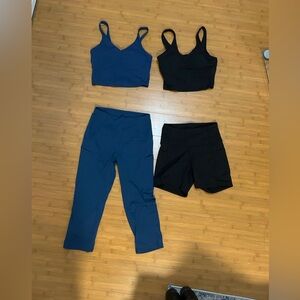 Activewear Bundle - Blue & Black Tanks with Leggings and Shorts